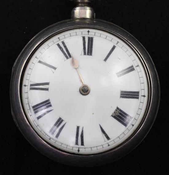 A Victorian silver pair cased keywind verge pocket watch by Thomas Connold, Aylsham,